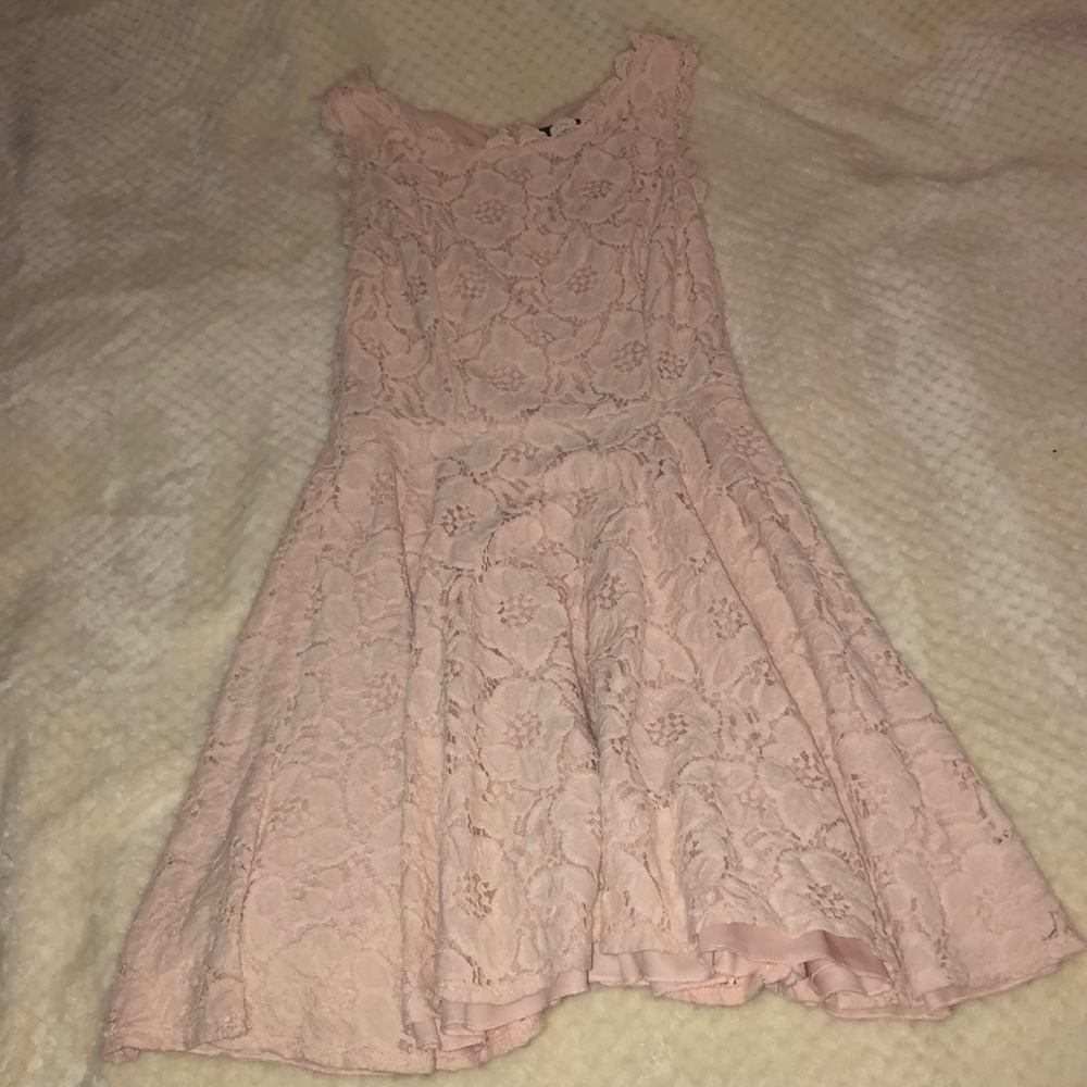 5/20 light pink floral lace dress